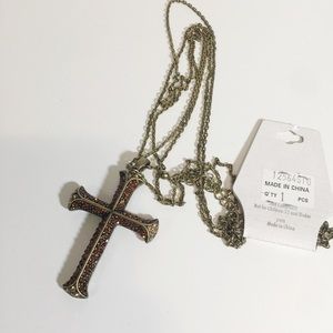 Vintage Jewelry - New with flaws CRYSTAL AVENUE cross necklace.-A3. Vintage Jewelry - New with flaws CRYSTAL AVENUE cross necklace.-A3.